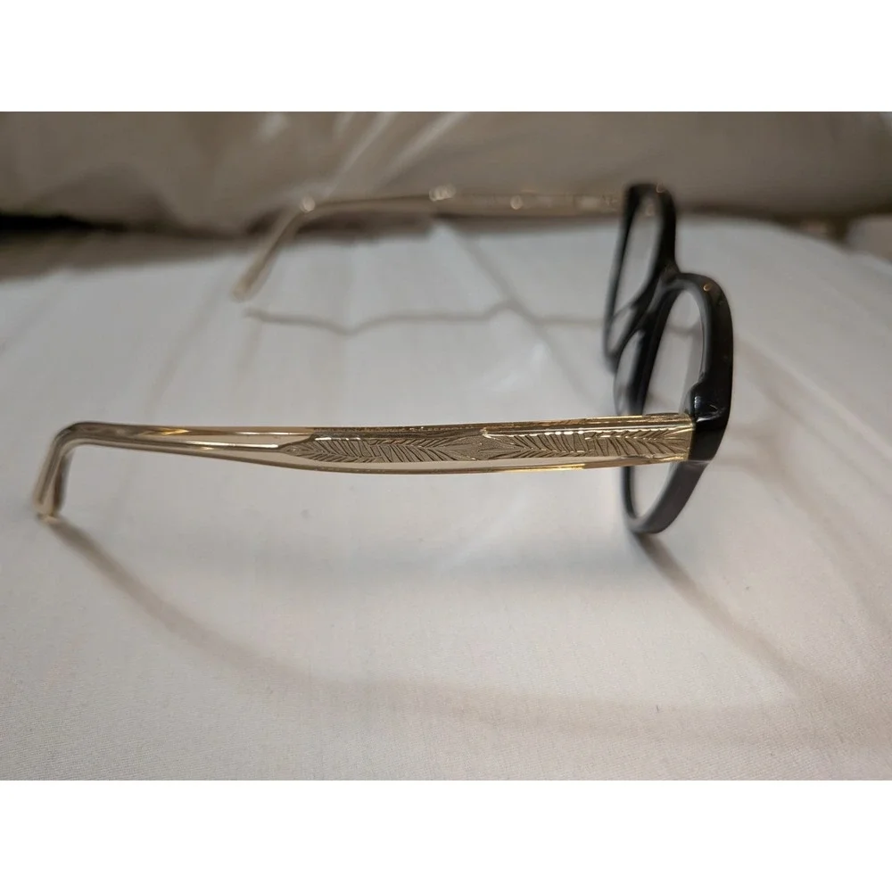 Maui Jim MJO2123-02 Eyeglasses Frames Black/Gold Crystal Round Cat Eye 52-18-135